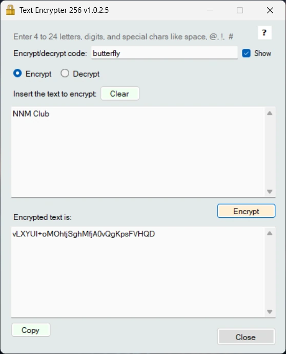 Text Encrypter 256 1.0.2.5 Portable — изображение 2