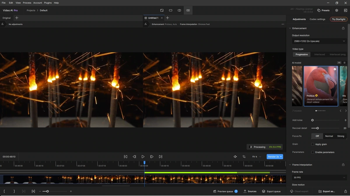 Точное увеличение видео Topaz Video AI Pro 6.1.0 (x64) Beta — изображение 2