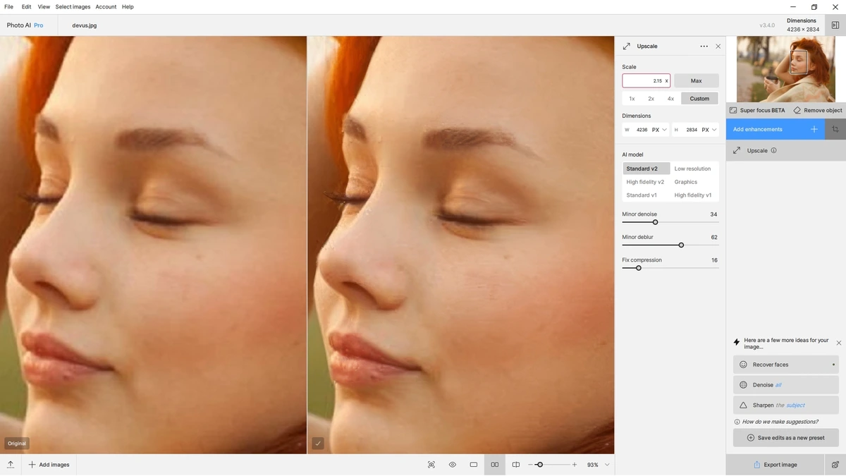 Повышение четкости фото Topaz Photo AI 3.4.0 RC (x64) — изображение 2