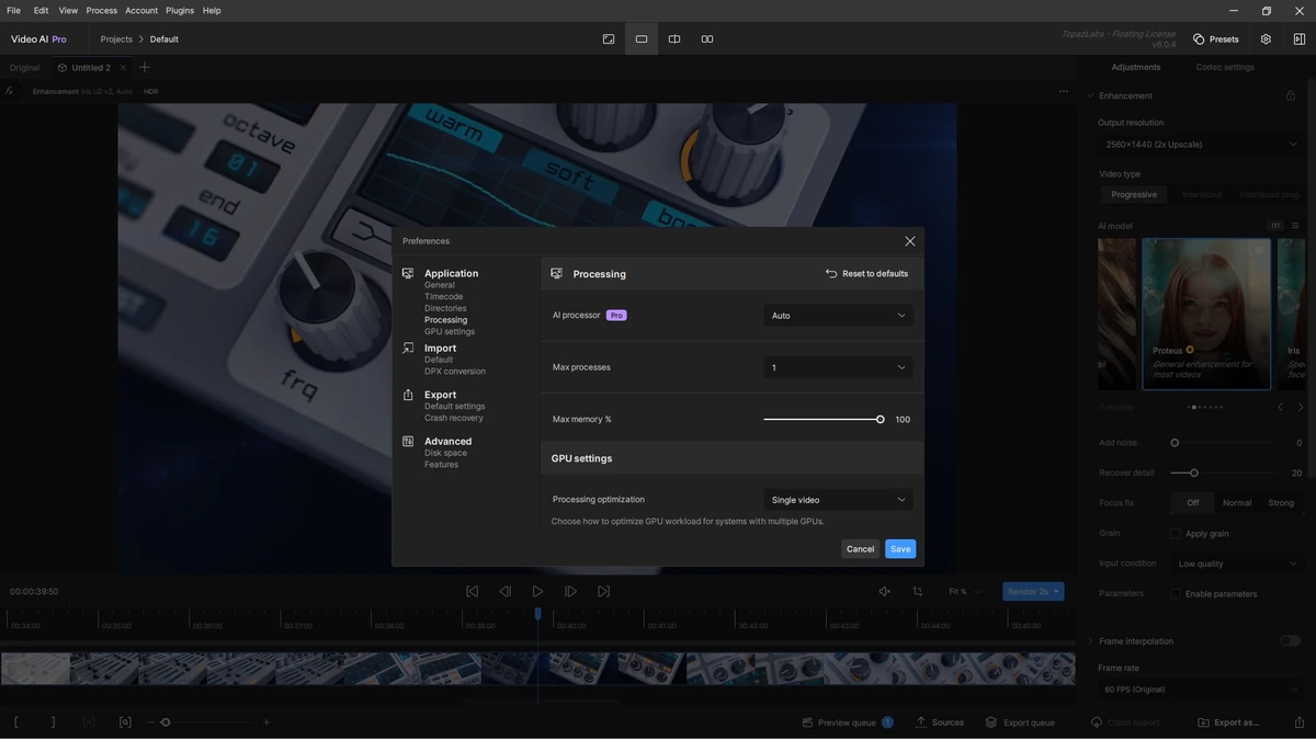 Topaz Video AI умное увеличение видео Pro 6.0.4 — изображение 2