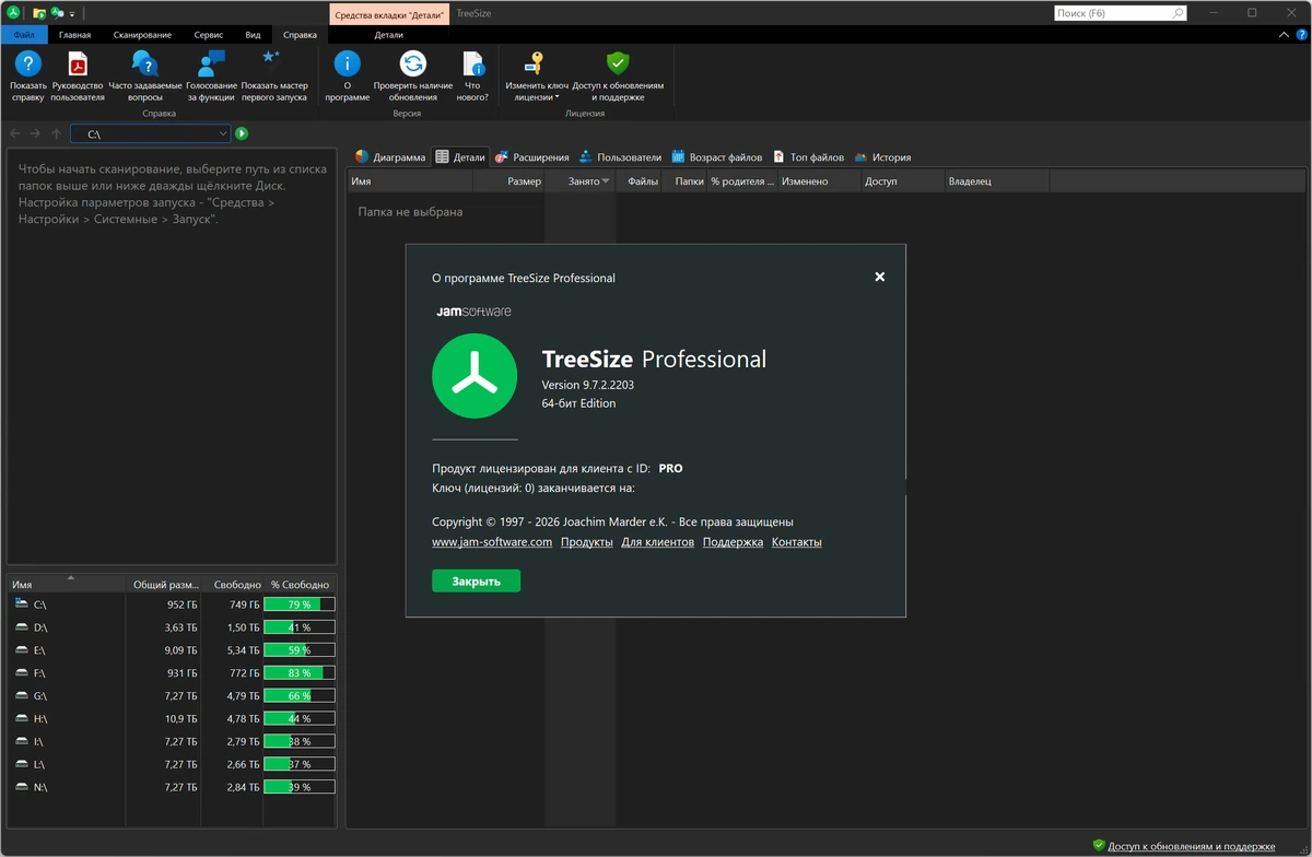 TreeSize Professional 9.7.2.2203 — изображение 2