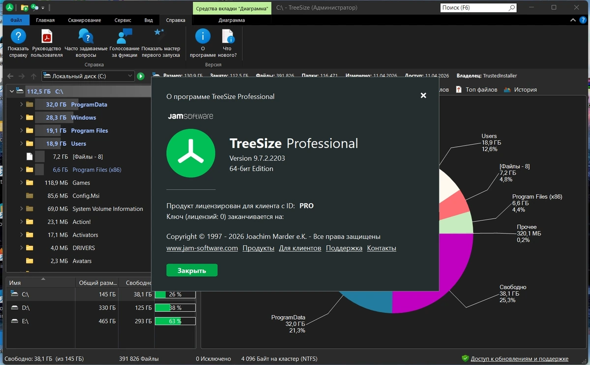 TreeSize Professional 9.7.2.2203 by elchupacabra — изображение 2