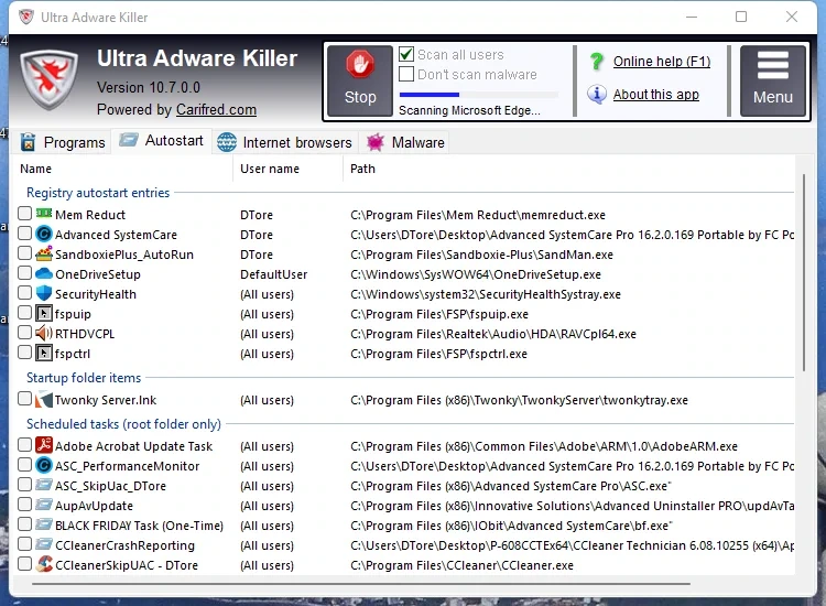 Удаление рекламы - Ultra Adware Killer 10.7.0.0 — изображение 2