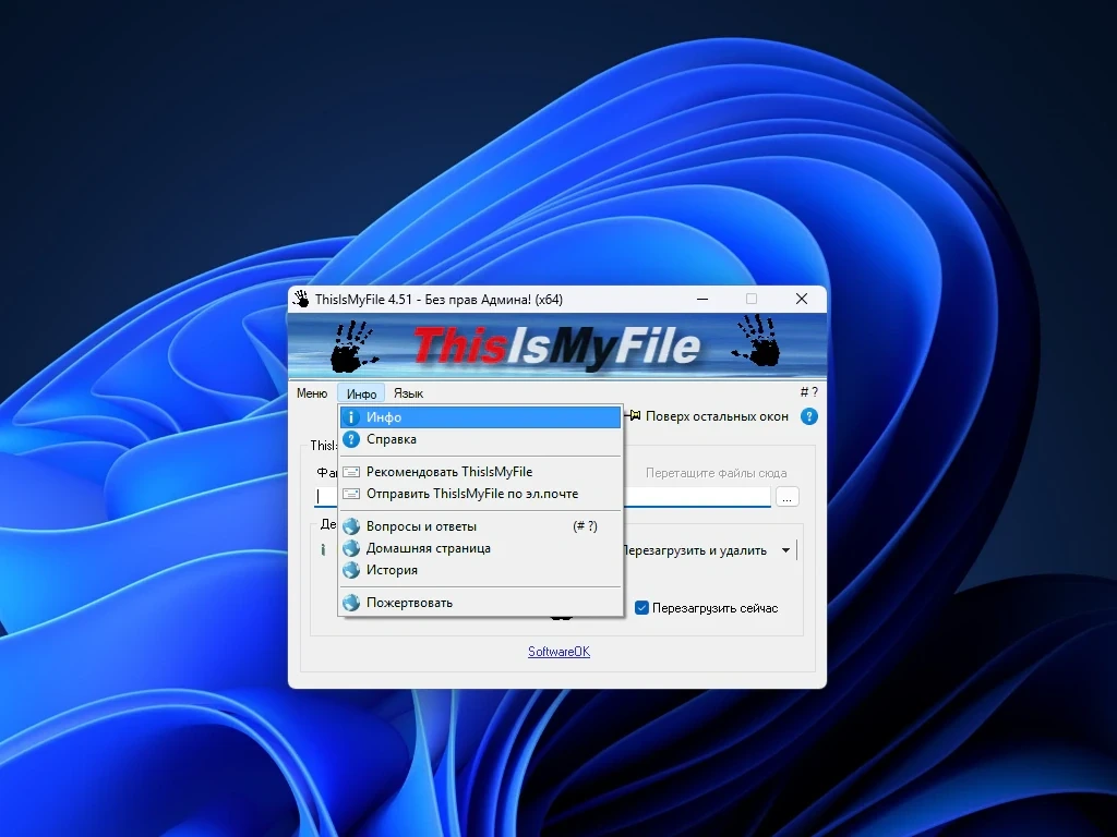 Удаление заблокированных файлов ThisIsMyFile 4.51 + Portable — изображение 2