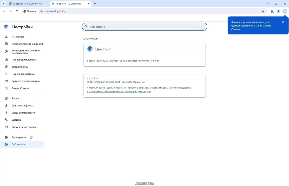Ungoogled Chromium 125.0.6422.112-1.1 + Portable — изображение 2
