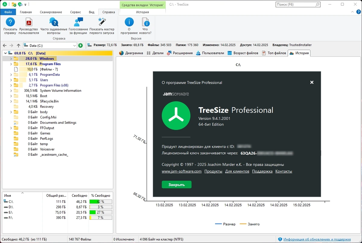 Управление дисковым пространством TreeSize Professional 9.4.1.2001 by elchupacabra — изображение 2