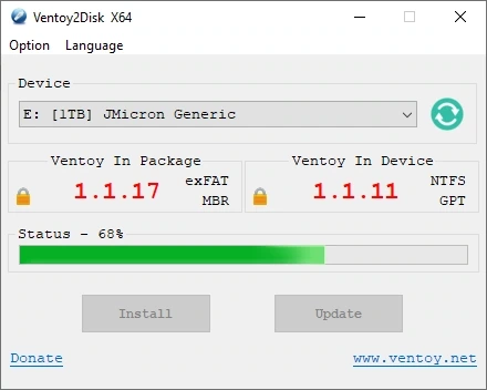 Установка Windows Ventoy 1.1.17 — изображение 2