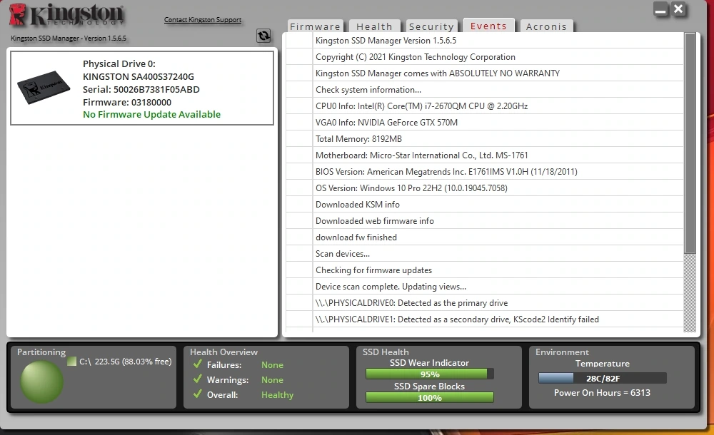Kingston SSD Manager 1.5.6.5 — изображение 2