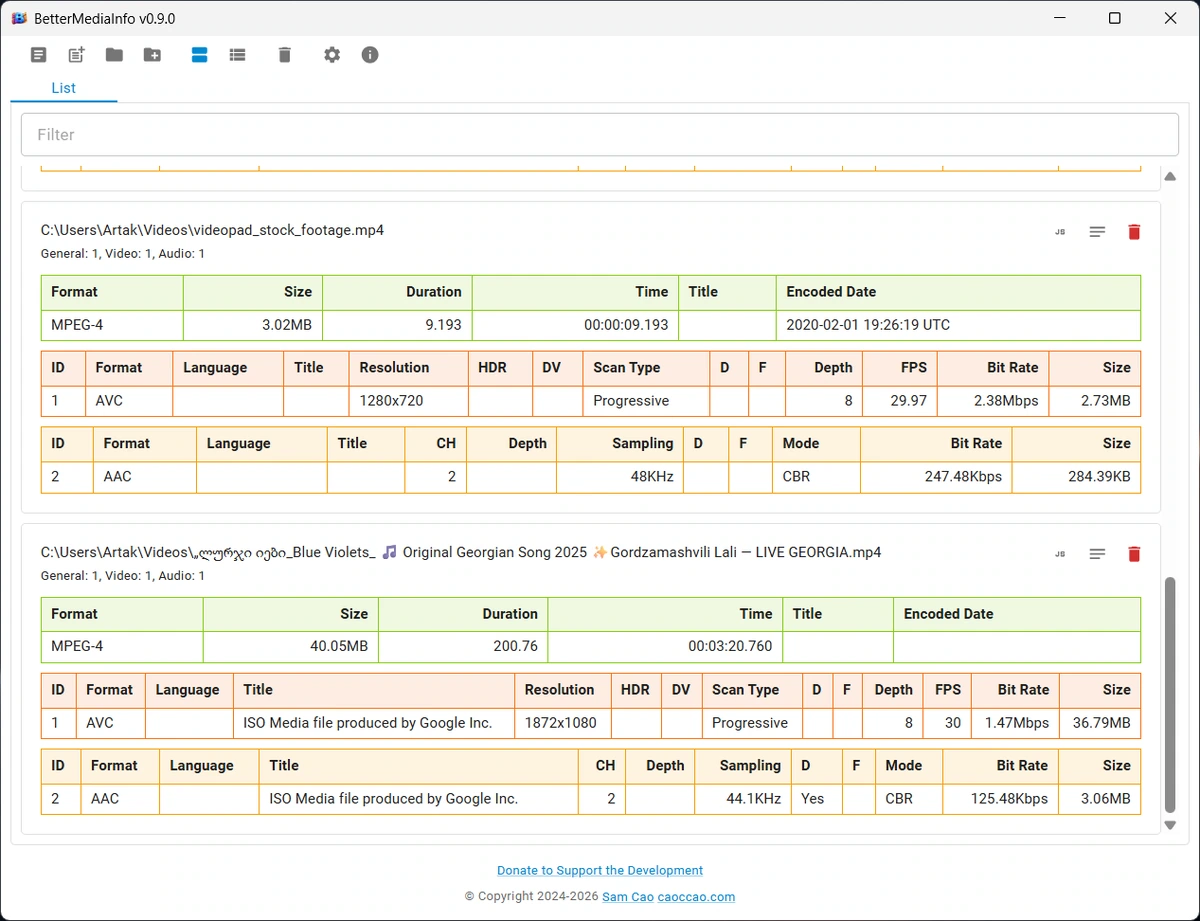 BetterMediaInfo 0.10.0 — изображение 2