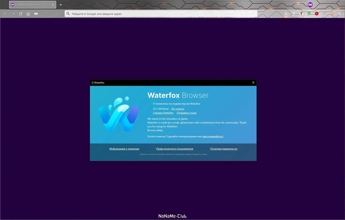 64-х разрядный браузер - Waterfox Current G5.1 — изображение 2
