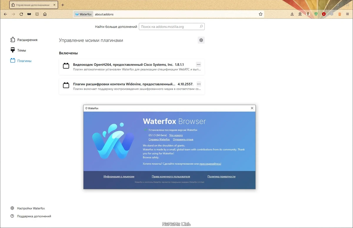 Браузер для Windows 7 Waterfox Current G5.1.5 — изображение 2