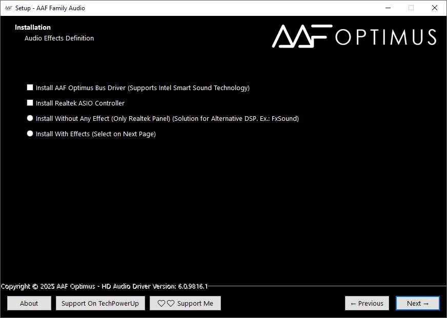 Аудиодрайвер AAF Family DCH Audio Realtek 10.11.9816.1 Mod by AlanFinotty — изображение 2
