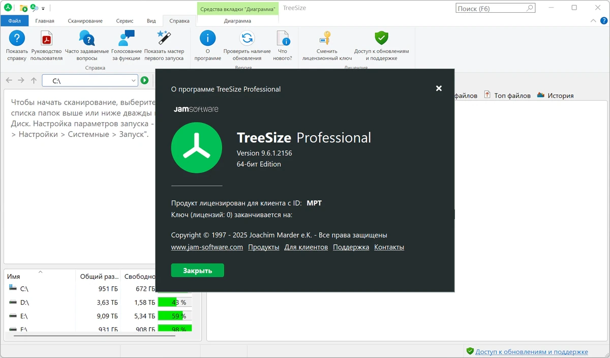 Чистка HDD TreeSize Professional 9.6.1.2156 — изображение 2