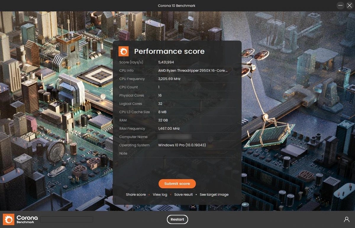 Corona Benchmark 10.0.0.20034 — изображение 2