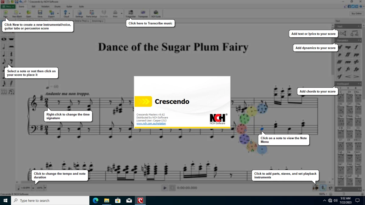 Crescendo Music Notation Editor 9.62 — изображение 2