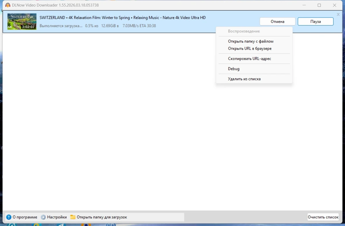 Загрузчик видео DLNow Video Downloader 1.55.2026.03.18 by elchupacabra — изображение 2