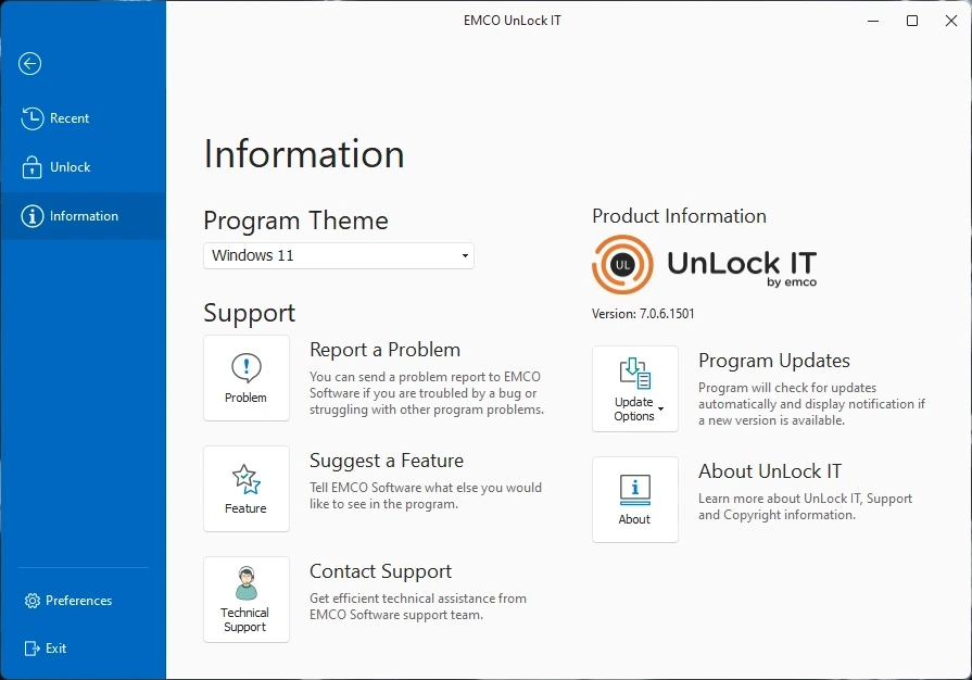 Разблокировка файлов и папок EMCO UnLock IT 7.0.6 — изображение 2