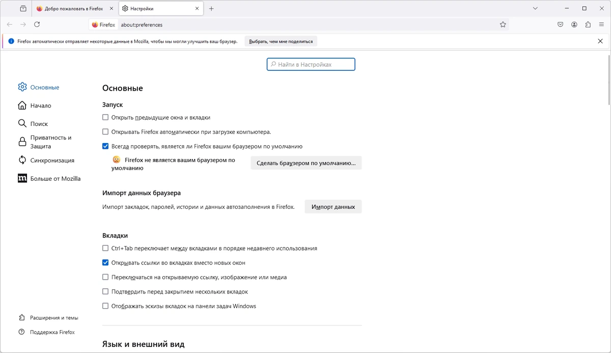Браузер для Windows Firefox Browser ESR 128.3.1 — изображение 2