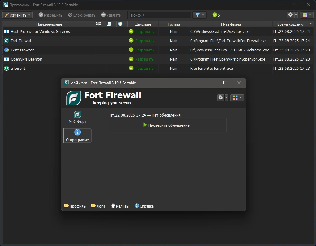 Fort Firewall 3.19.3 + Portable — изображение 2