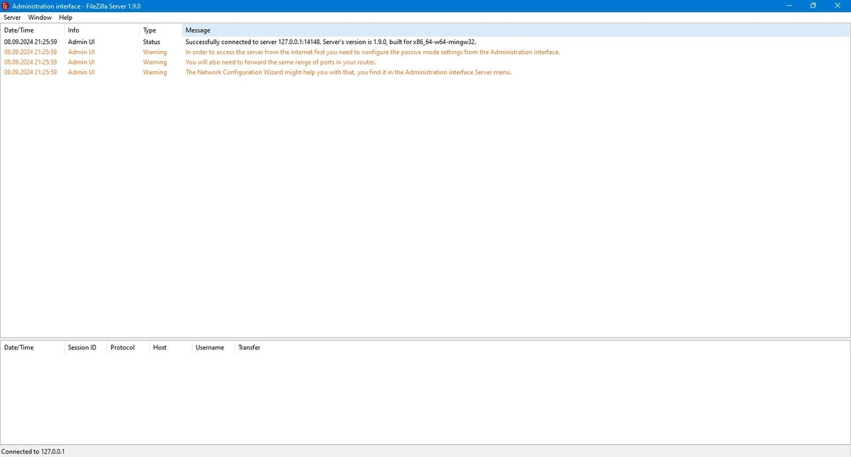 ФТП менеджер FileZilla Server 1.9.0.0 — изображение 2