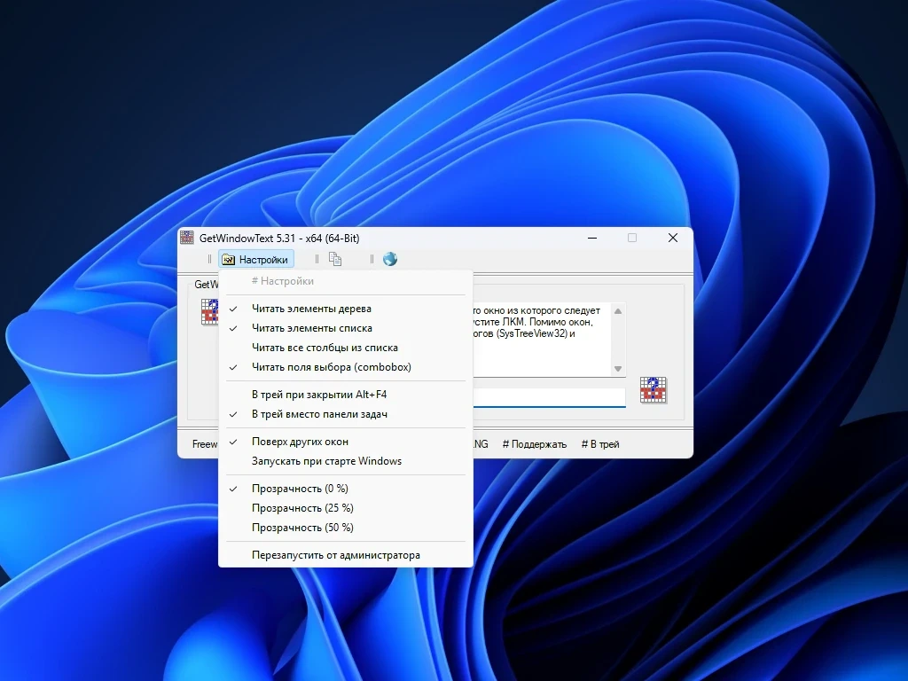 GetWindowText 5.31 Portable — изображение 2