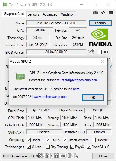 GPU-Z 2.41.0 + ASUS_ROG — изображение 2