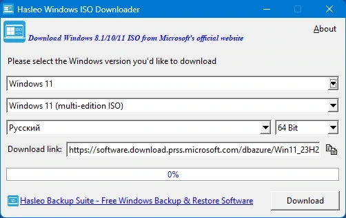 Hasleo Windows ISO Downloader 2.0 Portable — изображение 2