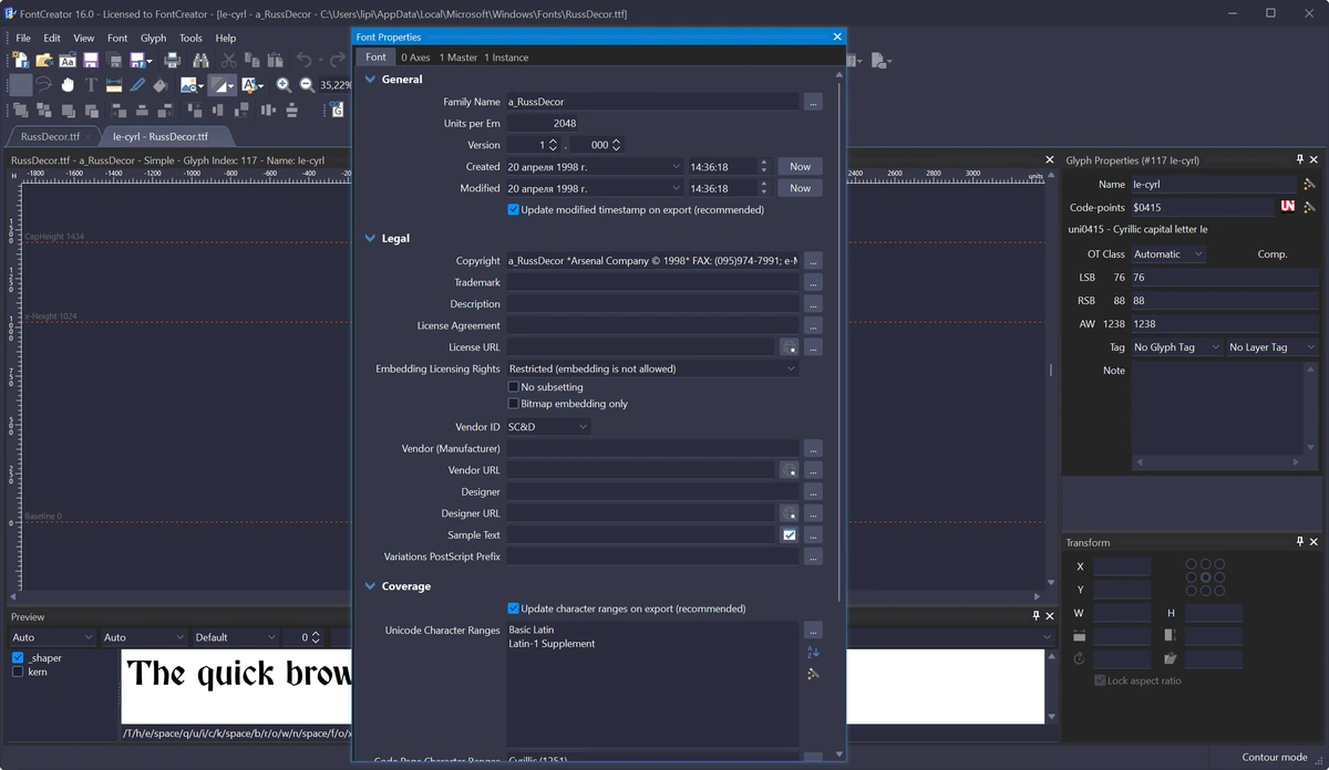 High-Logic FontCreator 16.0.0.3062 by 7997 — изображение 2