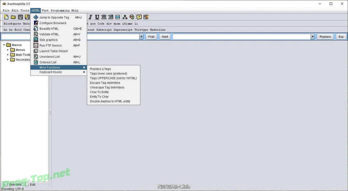 HTML редактор - Arachnophilia 5.5 Build 2944 — изображение 2