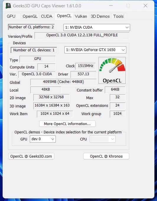 Информация о видеокарте - GPU Caps Viewer 1.61.0 + Portable — изображение 2