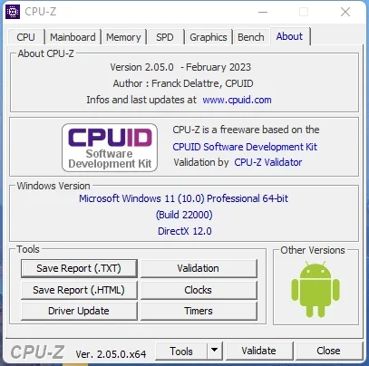 Информация о процессоре - CPU-Z 2.05.0 + Portable — изображение 2