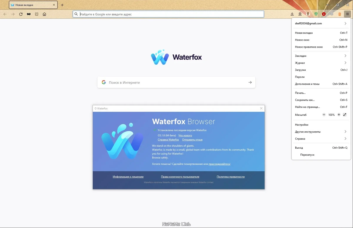 Интернет обозреватель Waterfox Current G5.1.6 — изображение 2