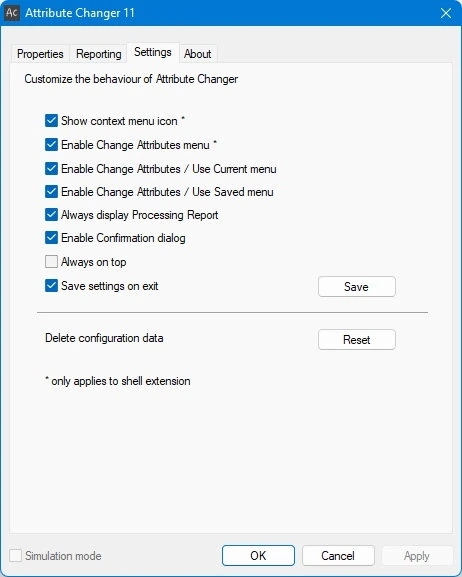 Изменение атрибутов файлов Attribute Changer 11.30c + Portable — изображение 2