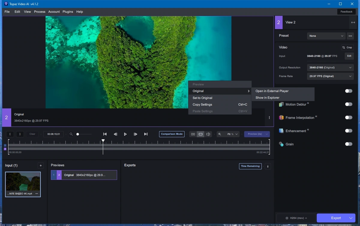 Изменение качества видео Topaz Video AI 4.1.2 Repack + Portable by elchupacabra — изображение 2