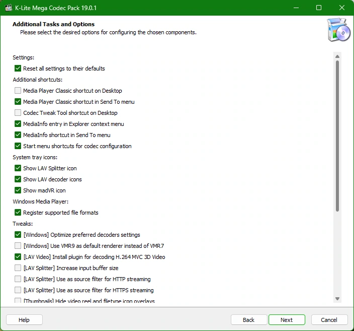 K-Lite Codec Pack 19.0.1 Mega/Full/Standard/Basic — изображение 2