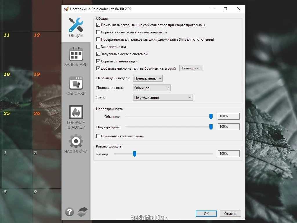 Календарь для рабочего стола - Rainlendar Lite 2.20.0 Build 175 — изображение 2