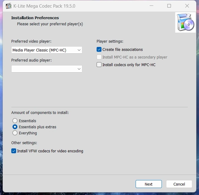 Кодеки для Windows K-Lite Codec Pack 19.5.0 Mega/Full/Standard/Basic — изображение 2