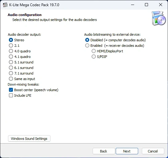 Кодеки для Windows K-Lite Codec Pack 19.7.0 Mega / Full / Standard / Basic — изображение 2