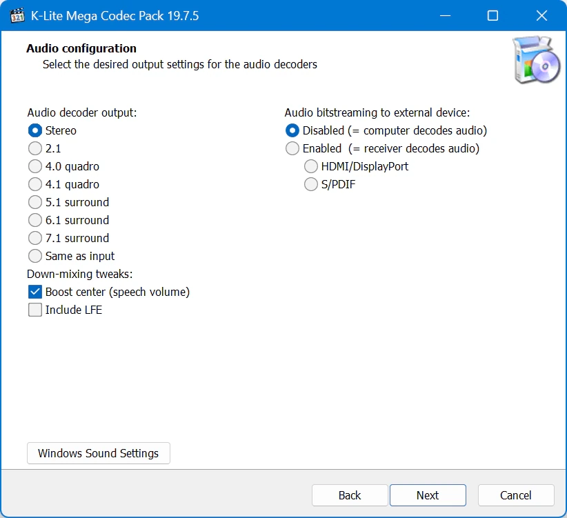 Кодеки для Windows K-Lite Codec Pack 19.7.5 Mega / Full / Standard / Basic — изображение 2