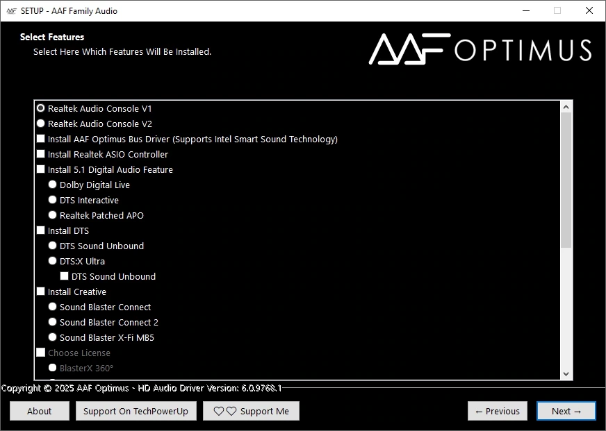 Звуковой драйвер AAF Family DCH Audio Realtek 10.11.9768.1 Mod by AlanFinotty — изображение 2