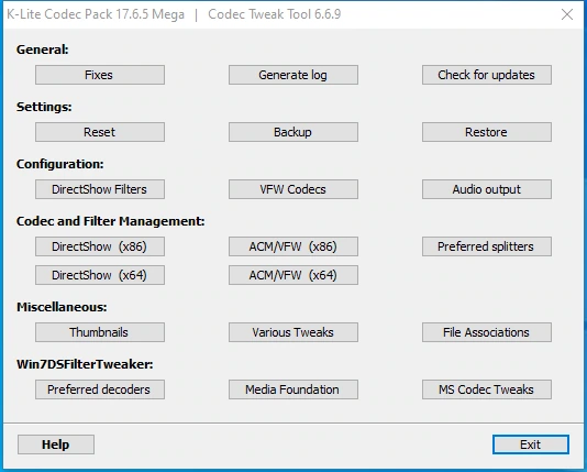 Медиакодеки K-Lite Codec Pack Update 17.6.5 — изображение 2