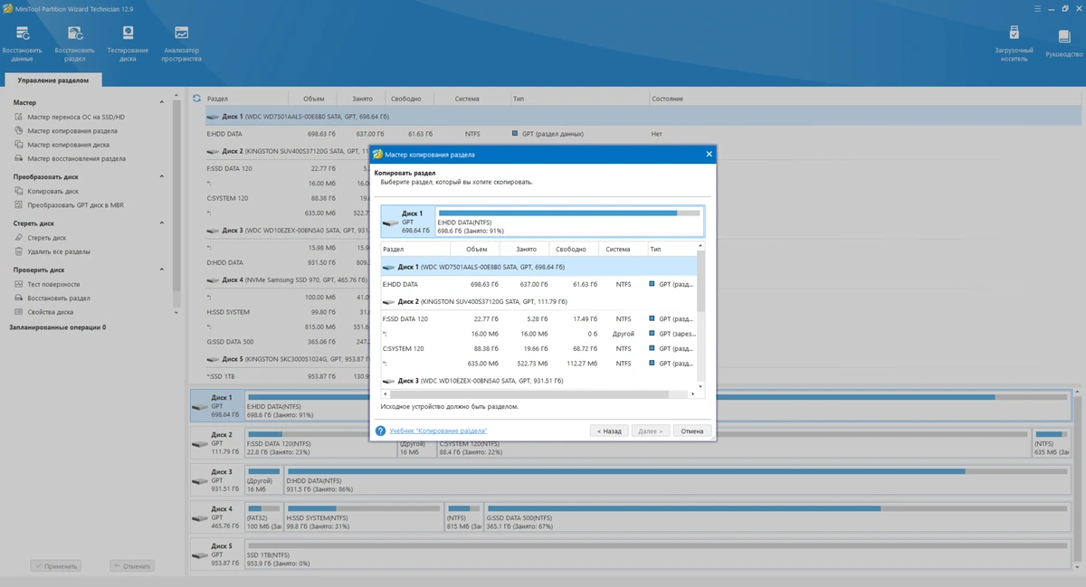 Менеджер разделов жесткого диска MiniTool Partition Wizard Technician 12.9 by elchupacabra — изображение 2