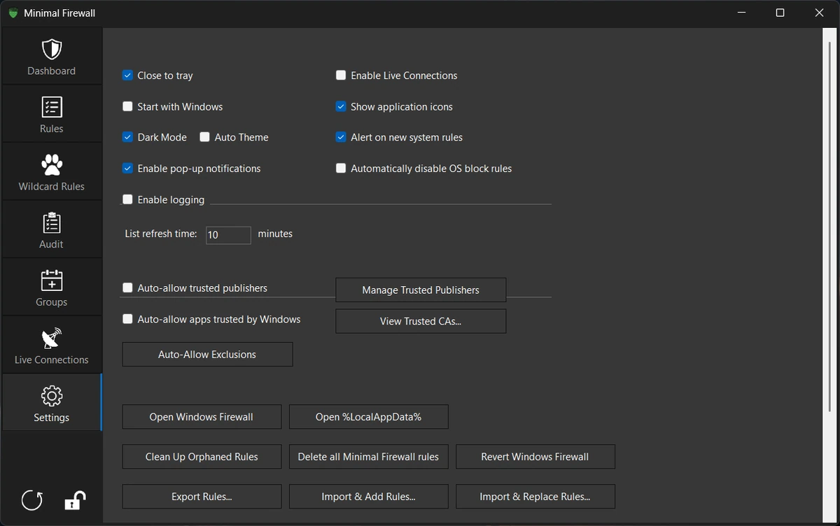 Minimal Firewall 2.8.2 Portable — изображение 2