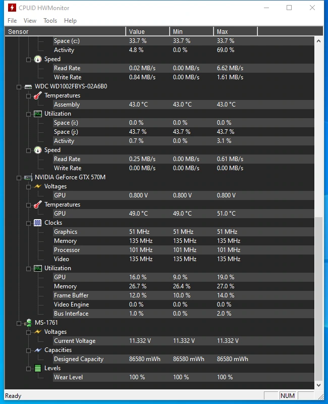 Мониторинг процессорных датчиков CPUID HWMonitor 1.51.0 + Portable — изображение 2