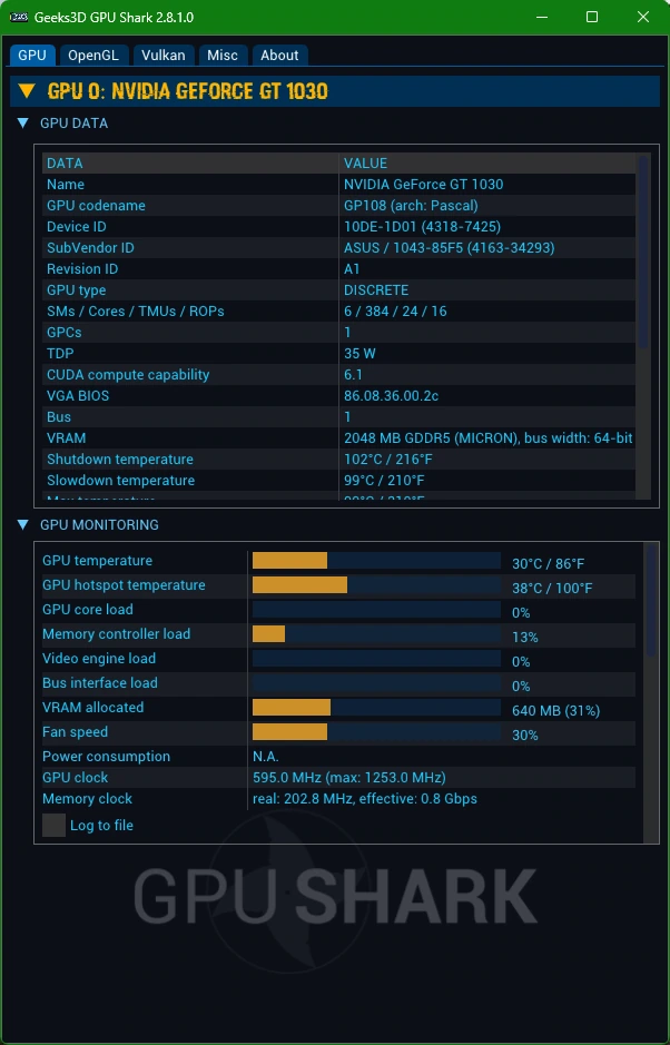 Мониторинг состояния видеокарты GPU Shark II 2.8.1.0+ Portable — изображение 2