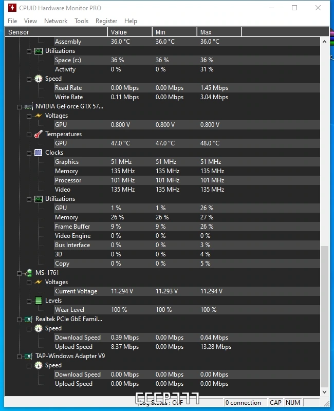 Мониторинг температуры компонентов компьютера - CPUID HWMonitor Pro 1.53 (x64) Portable by zeka.k — изображение 2