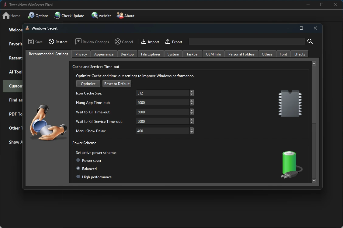 Настройка Windows TweakNow WinSecret Plus! 8.8.0 by elchupacabra — изображение 2