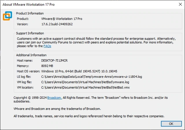 Несколько ПК в одной системе VMware Workstation Pro for Personal Use 17.6.2 Build 24409262 — изображение 2