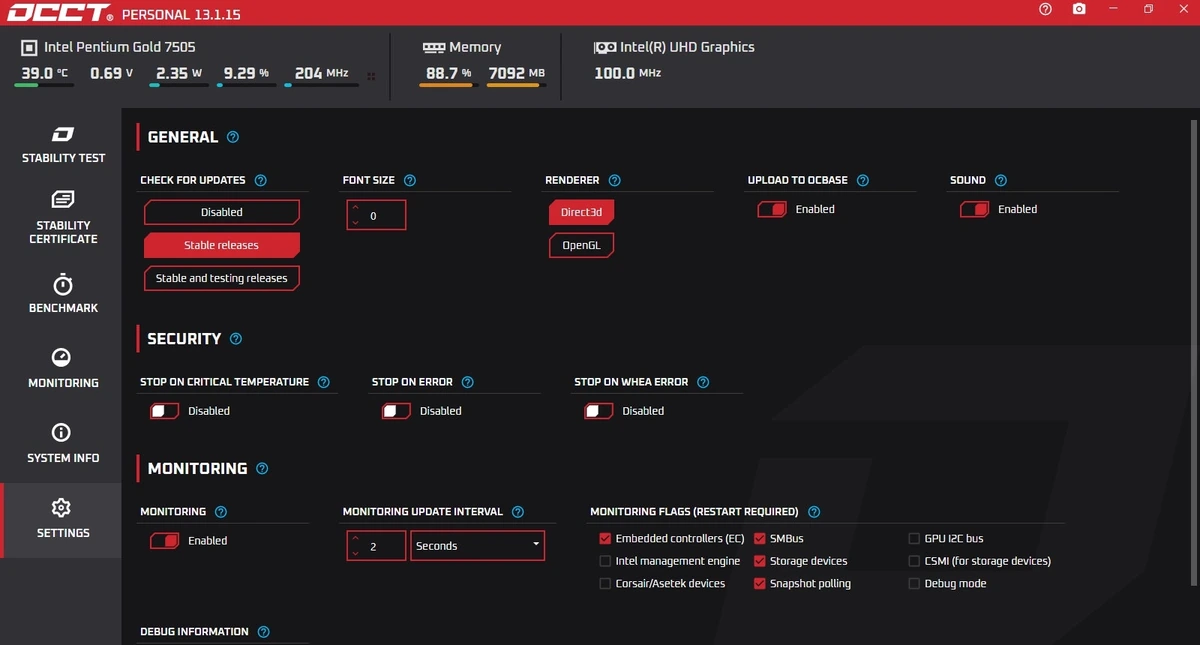 OCCT проверка стабильности видеокарты 13.1.15 Portable — изображение 2