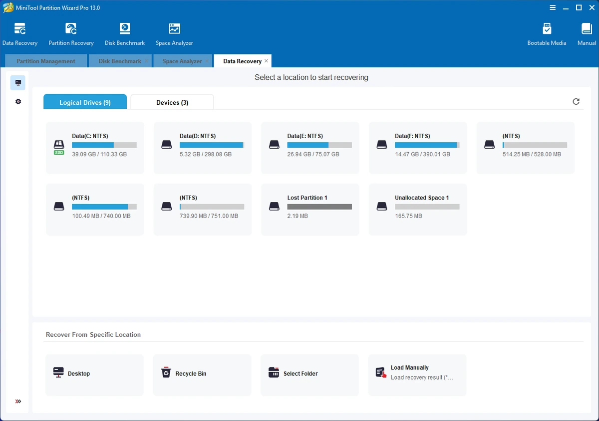 Оптимизация разделов жесткого диска MiniTool Partition Wizard 13.0 All Editions — изображение 2